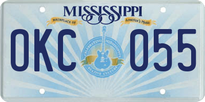 MS license plate OKC055