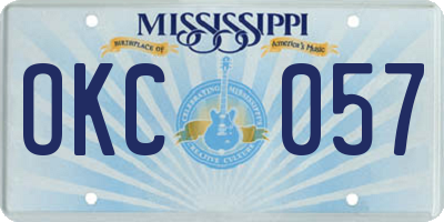 MS license plate OKC057