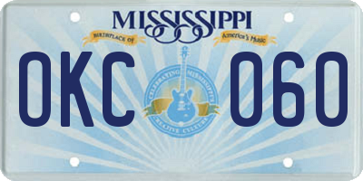MS license plate OKC060