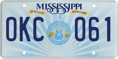 MS license plate OKC061