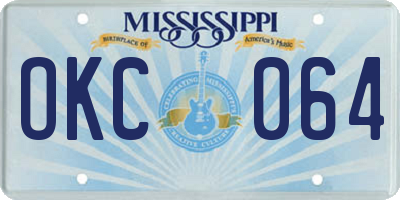 MS license plate OKC064