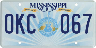 MS license plate OKC067