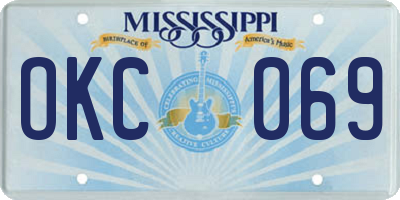 MS license plate OKC069