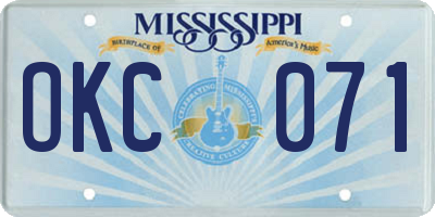 MS license plate OKC071