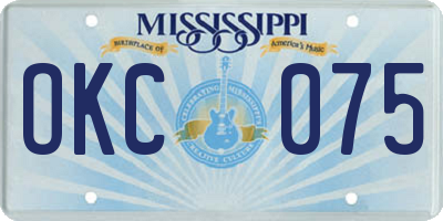 MS license plate OKC075