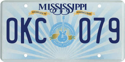 MS license plate OKC079