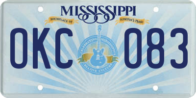 MS license plate OKC083