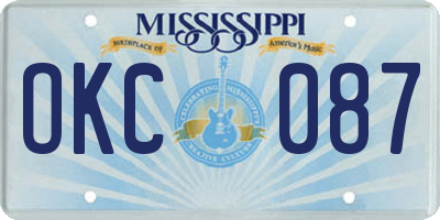 MS license plate OKC087