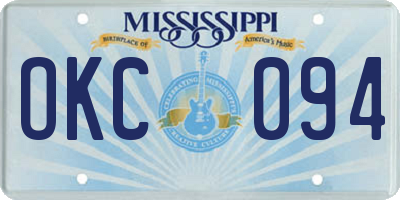 MS license plate OKC094