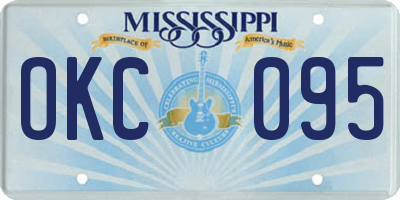 MS license plate OKC095
