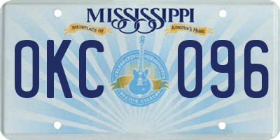 MS license plate OKC096