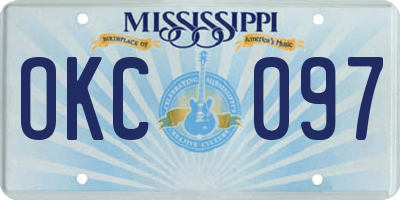 MS license plate OKC097