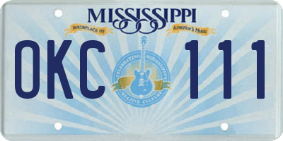 MS license plate OKC111