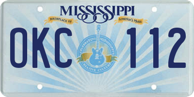 MS license plate OKC112