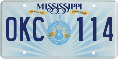 MS license plate OKC114