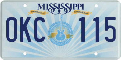MS license plate OKC115
