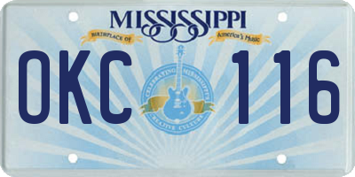 MS license plate OKC116