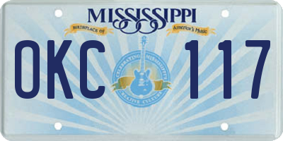 MS license plate OKC117