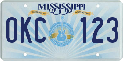 MS license plate OKC123