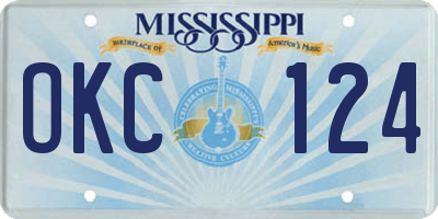MS license plate OKC124