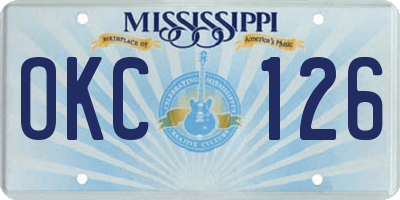 MS license plate OKC126