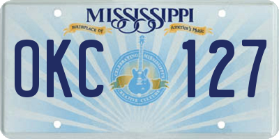 MS license plate OKC127