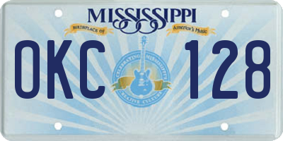 MS license plate OKC128