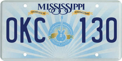 MS license plate OKC130