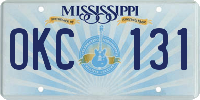 MS license plate OKC131