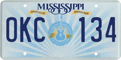 MS license plate OKC134