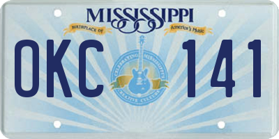 MS license plate OKC141