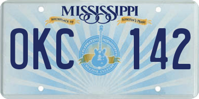MS license plate OKC142