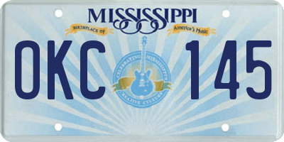 MS license plate OKC145