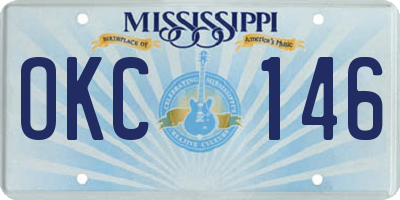 MS license plate OKC146