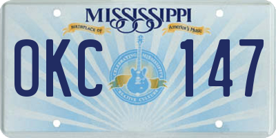MS license plate OKC147