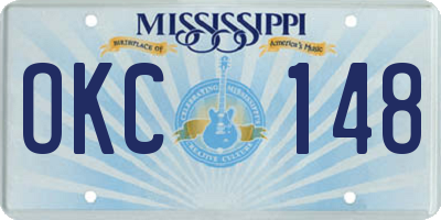 MS license plate OKC148