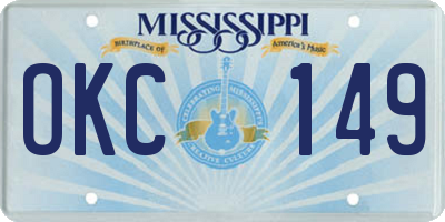 MS license plate OKC149