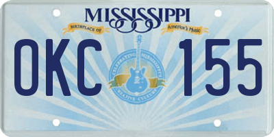 MS license plate OKC155