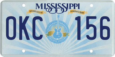 MS license plate OKC156