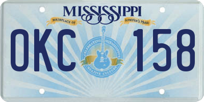 MS license plate OKC158