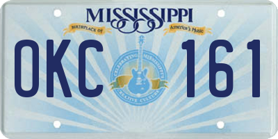 MS license plate OKC161
