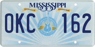 MS license plate OKC162