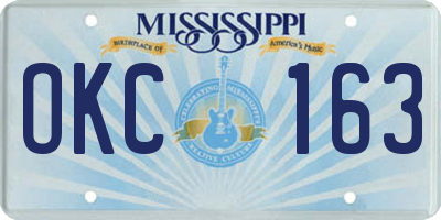 MS license plate OKC163