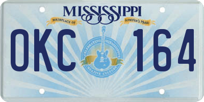 MS license plate OKC164