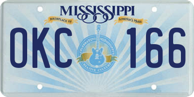 MS license plate OKC166