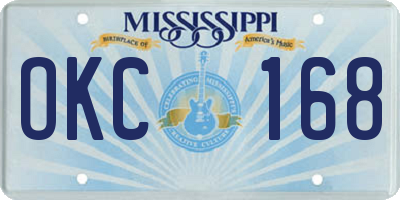 MS license plate OKC168