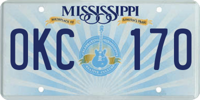 MS license plate OKC170