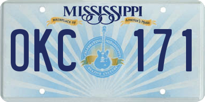 MS license plate OKC171