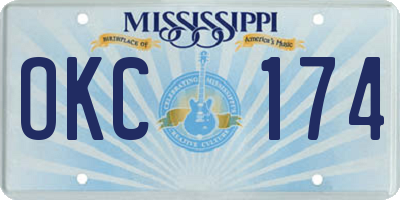 MS license plate OKC174