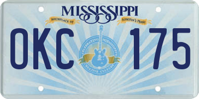 MS license plate OKC175
